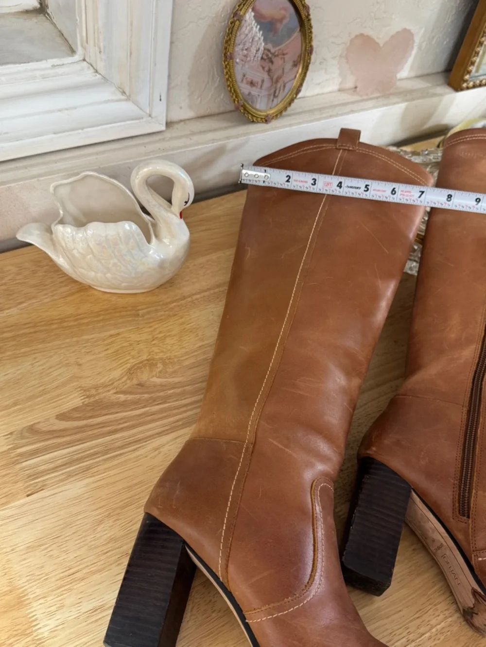Deltan Brianne Women's Size 8M Western Tall Brown Classy Chic Leather Boots - Picture 12 of 15